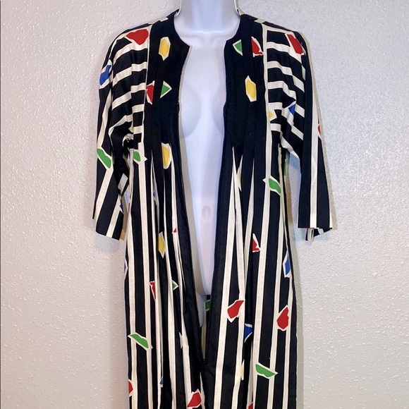 VNTG Neiman Marcus Black and White Midi Dress with Crew Neck - Picture 6 of 7